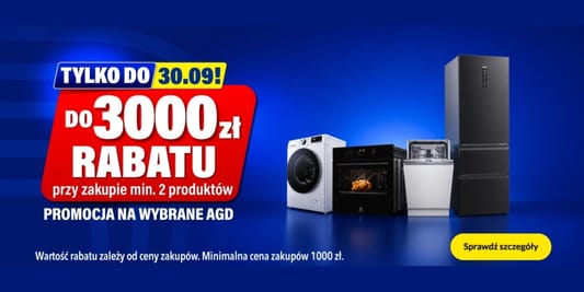 RTV EURO AGD: Do -3000 zł na wybrane AGD 16.09.2026