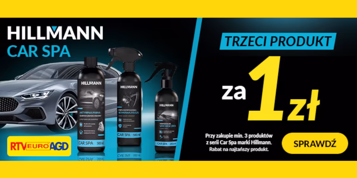 RTV EURO AGD: KOD rabatowy 1 zł za trzeci produkt do pielęgnacji samochodu