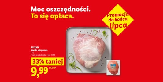 Lidl: -33% na szynkę wieprzową 09.07.2026