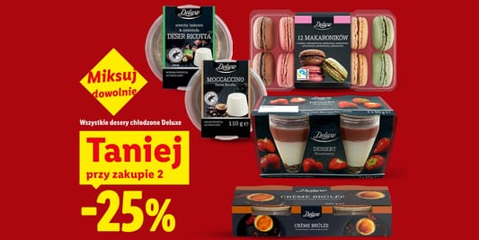 Lidl: -25% na wszystkie desery chłodzone Deluxe 26.10.2026