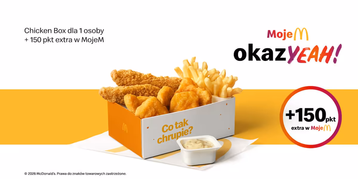 McDonald's: Chicken Box dla 1 osoby+150 pkt extra w MojeM