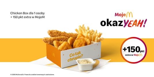 McDonald's:  Chicken Box dla 1 osoby+150 pkt extra w MojeM 03.08.2026