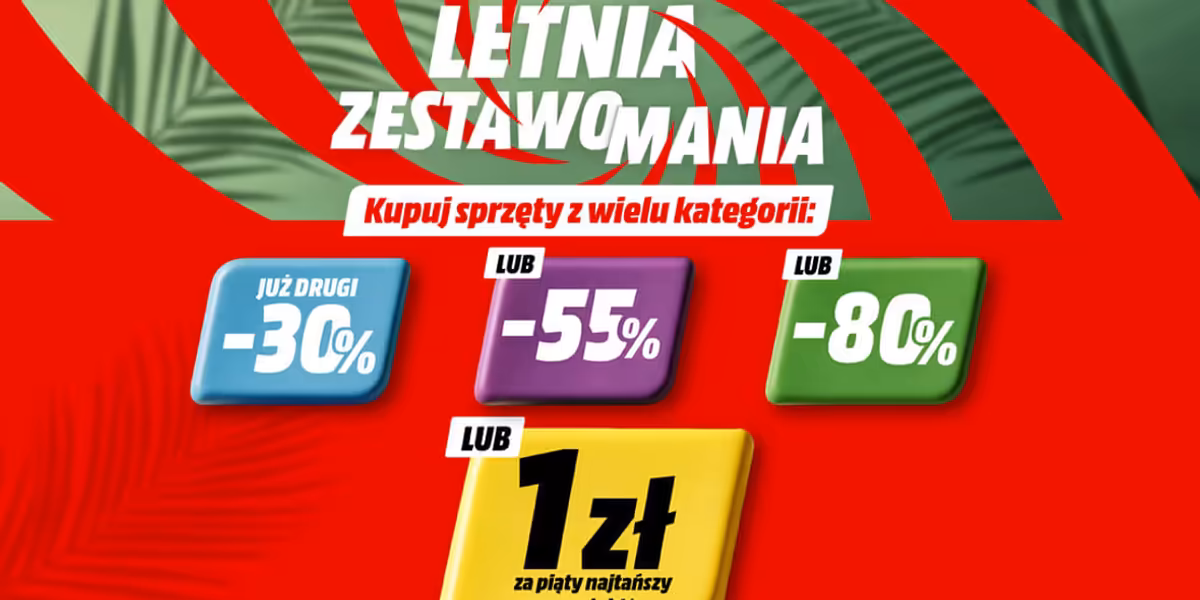 Media Markt: Do -80% lub 5. produkt  za 1 zł