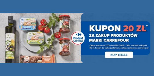 Carrefour: KUPON -20 zł na zakupy w Carrefour 27.01.2025