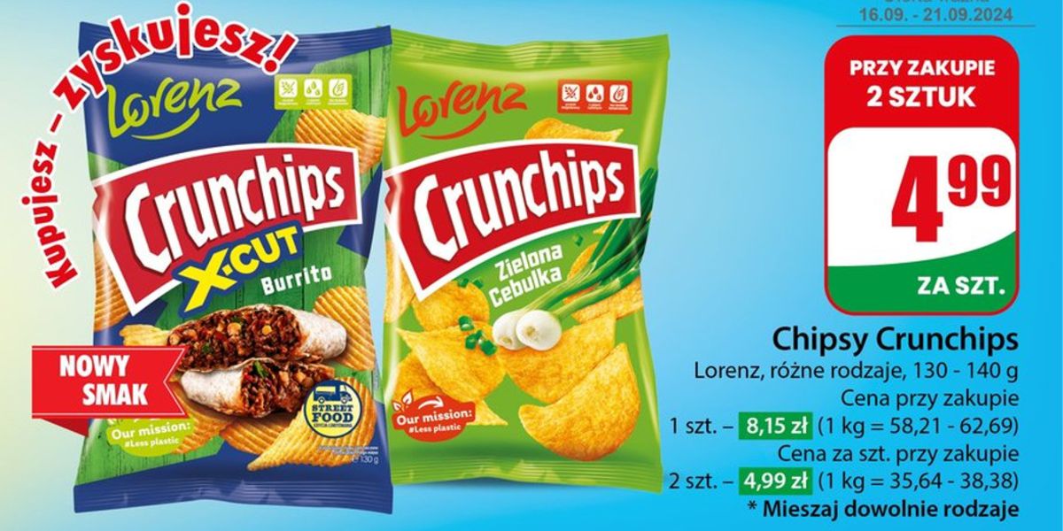 Dino: 4,99 zł za chipsy Crunchips