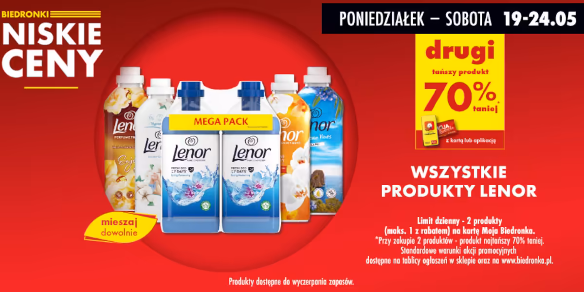 Biedronka: -70% na wszystkie produkty Lenor
