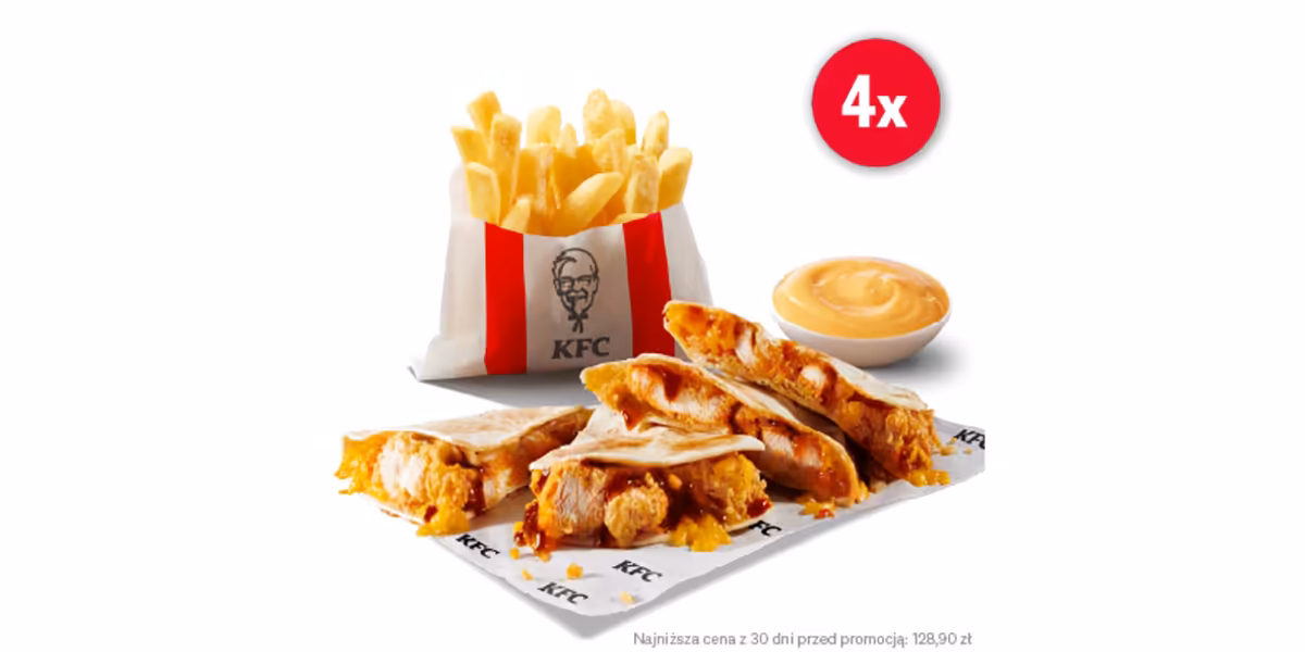 KFC: 79,99 zł za 4x Qurrito + 4x Frytki + 4x Sos
