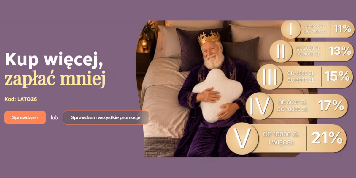 Król Materacy: KOD rabatowy do -21% na zakupy
