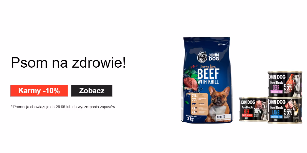 Johndog.pl: Do -10% na karmy dla psa