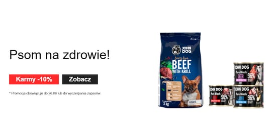 Johndog.pl: Do -10% na karmy dla psa 13.06.2025