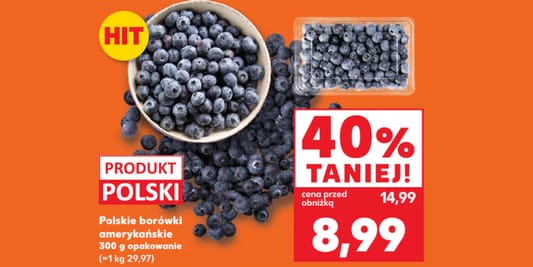 Kaufland: -40% na polskie borówki amerykańskie 09.07.2026