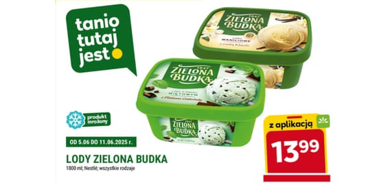 Stokrotka Supermarket: 13,99 zł za lody Zielona Budka 05.06.2025