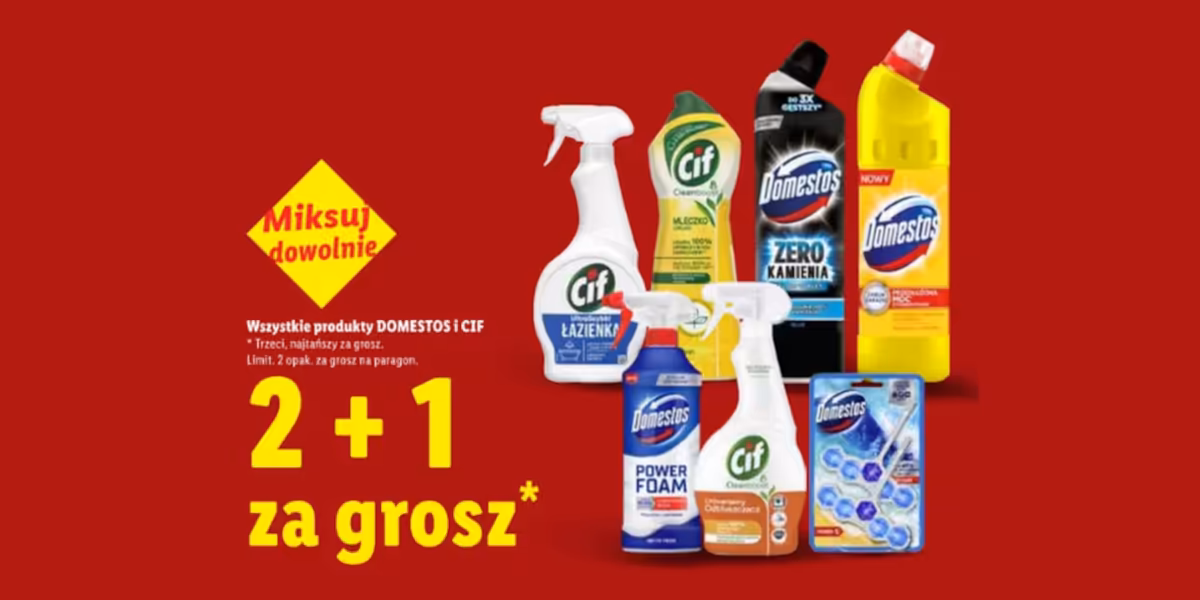 Lidl: 2+1 za GROSZ na produkty Domestos i Cif