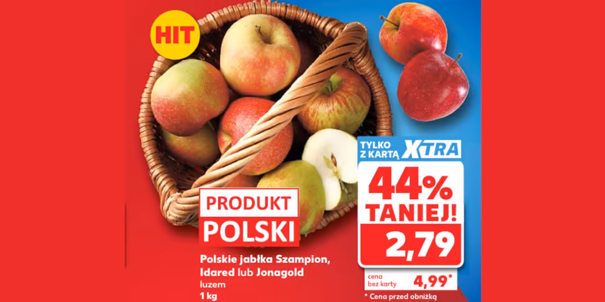 Kaufland: -44% na polskie jabłka Szampion, Idared lub Jonagold