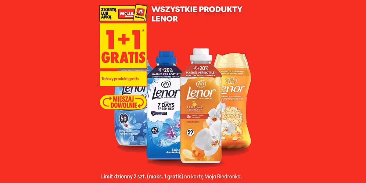 Biedronka: 1+1 GRATIS na wszystkie produkty Lenor
