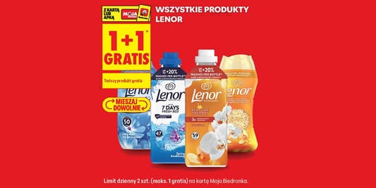 Biedronka: 1+1 GRATIS na wszystkie produkty Lenor 24.08.2026