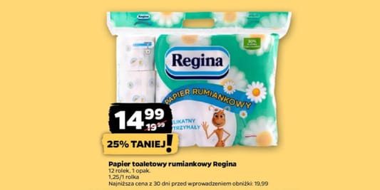 Netto: -25% na papier toaletowy Regina 01.12.2025