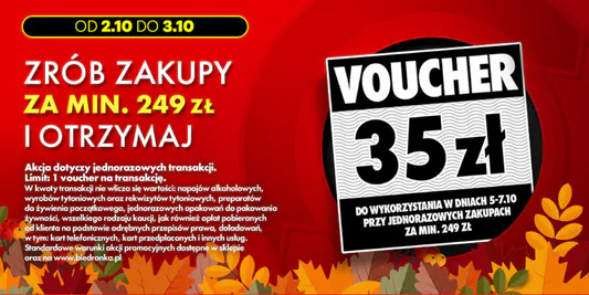 Biedronka: VOUCHER 35 zł na następne zakupy 02.10.2026