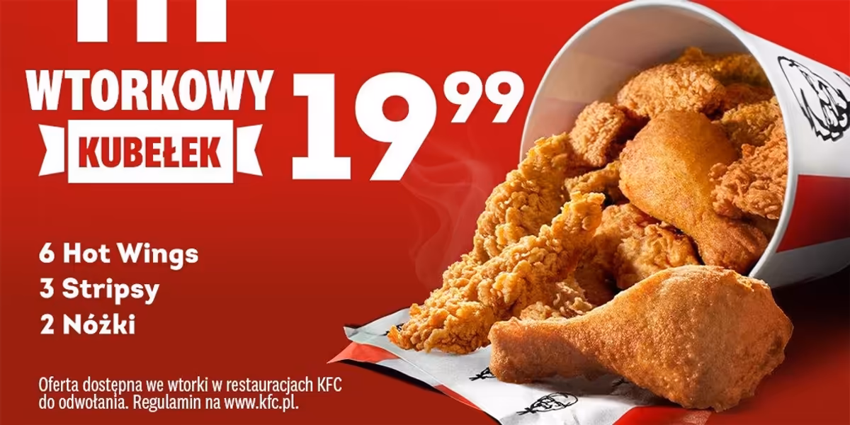 KFC: 19,99 zł za wtorkowy kubełek  w KFC