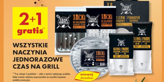 Biedronka: 2+1 GRATIS na wszystkie naczynia jednorazowe Czas na Grill 29.04.2025