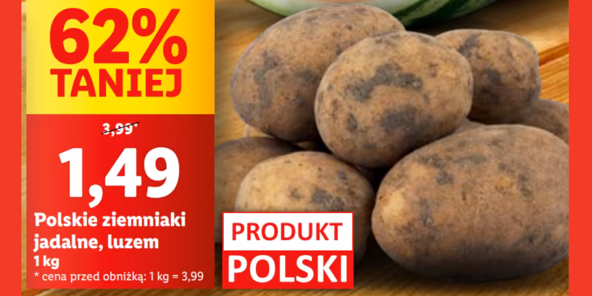 Lidl: -62% na polskie ziemniaki jadalne