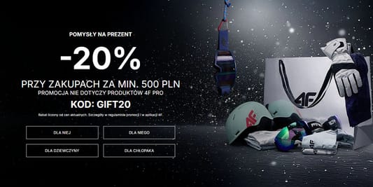 4F: KOD rabatowy -20% na zakupy w 4F 04.12.2025