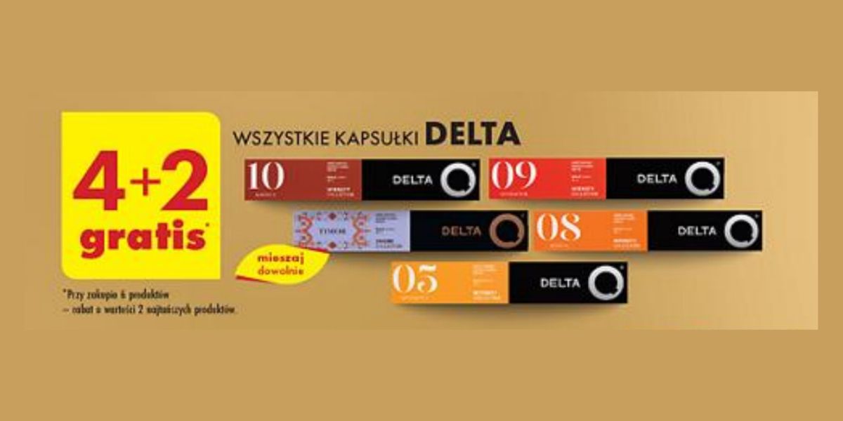 Biedronka: 4+2  GRATIS wszystkie kapsułki Delta