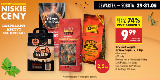 Biedronka: -74% na brykiet węgla drzewnego 29.05.2025