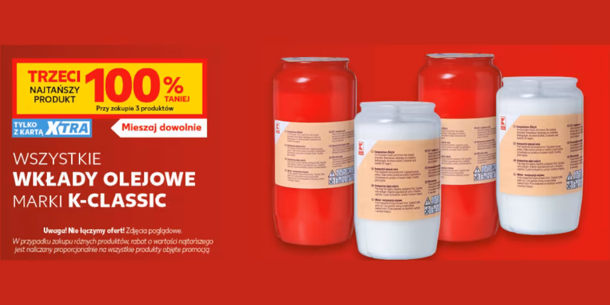 Kaufland: -100% na wszystkie wkłady olejowe marki K-Classic