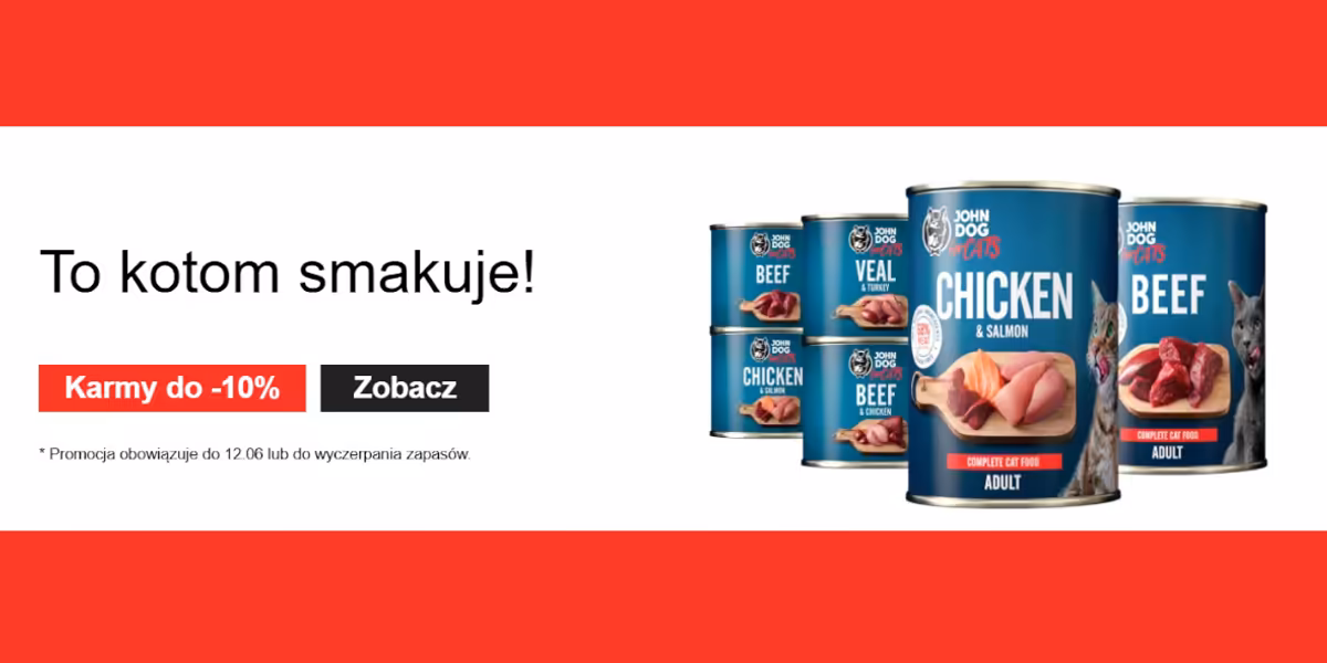 Johndog.pl: Do -10% na karmy dla kota