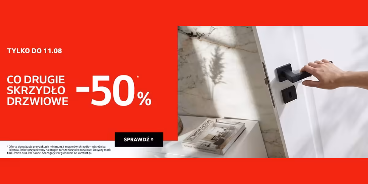 Komfort: -50% na co drugie skrzydło drzwiowe