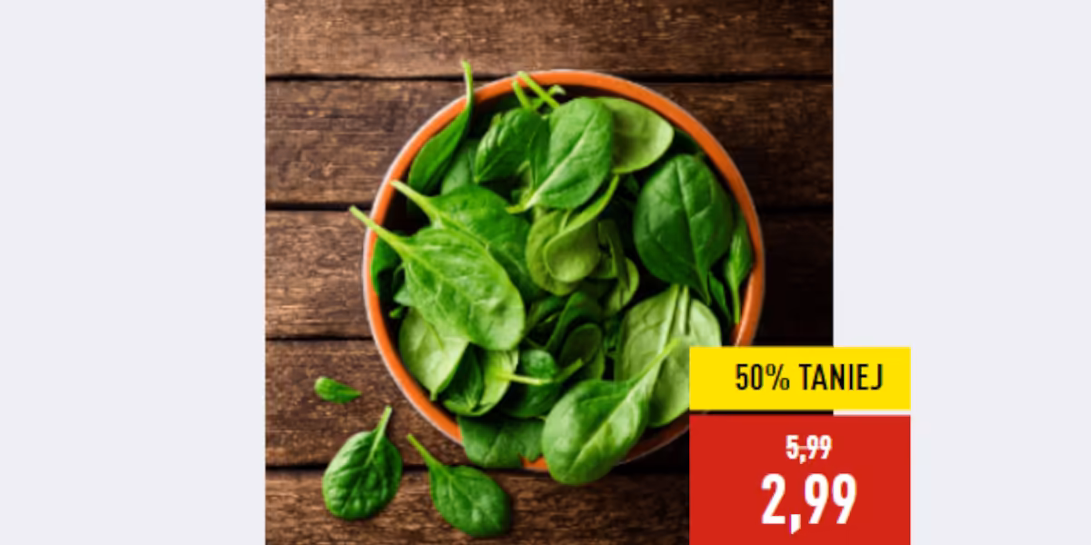Aldi: -50% na szpinak