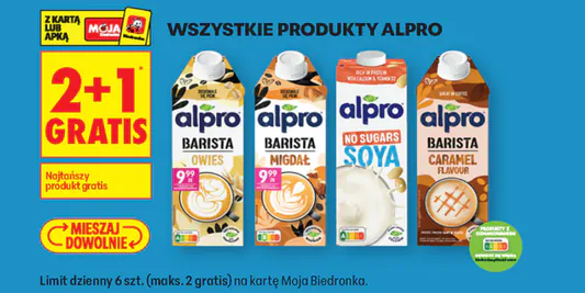 Biedronka: 2+1 GRATIS na wszystkie produkty Alpro 03.02.2026