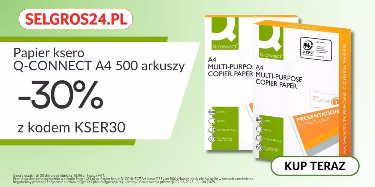 Selgros 24: KOD rabatowy -30% na papier do ksero