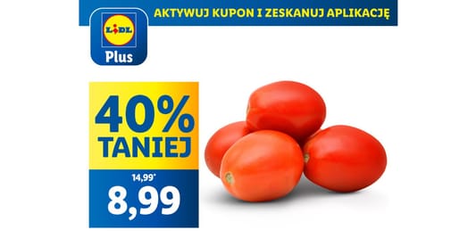 Lidl: KUPON -40% na pomidory rzymskie 30.04.2025