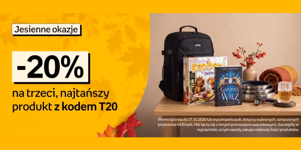 Empik: KOD rabatowy -20% na trzeci, najtańszy produkt