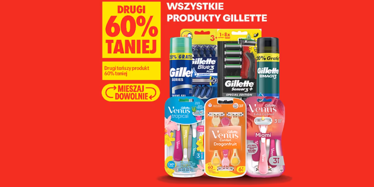 Biedronka: -60% na wszystkie produkty Gillette