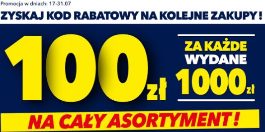 RTV EURO AGD: KOD rabatowy -100 zł za każde wydane 1000 zł 17.07.2024