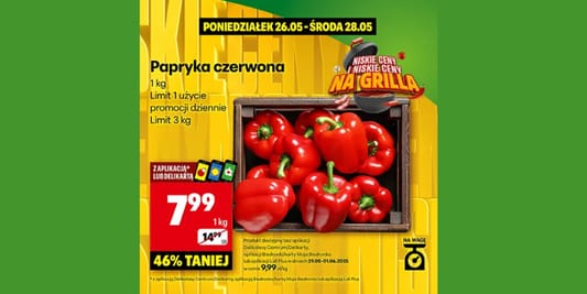 Delikatesy Centrum: -46% na paprykę czerwoną 26.05.2025
