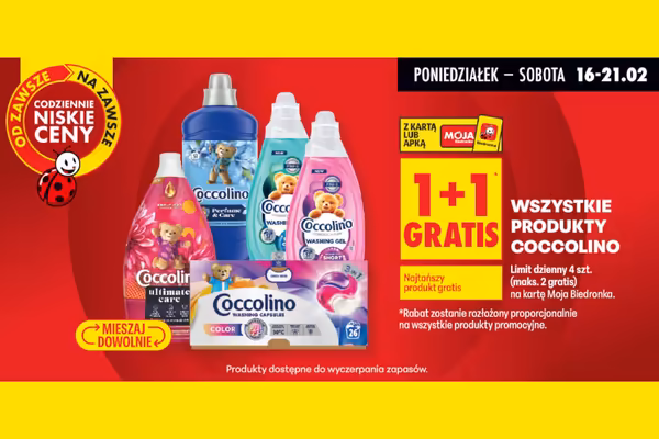 Biedronka: 1 + 1 GRATIS na wszystkie produkty Coccolino