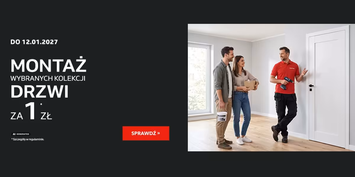 Komfort: 1 zł za montaż drzwi