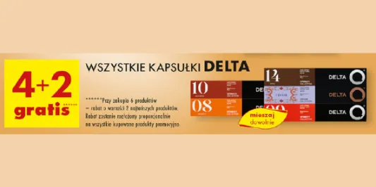 Biedronka: 4+2 GRATIS na wszystkie kapsułki Delta 04.02.2025