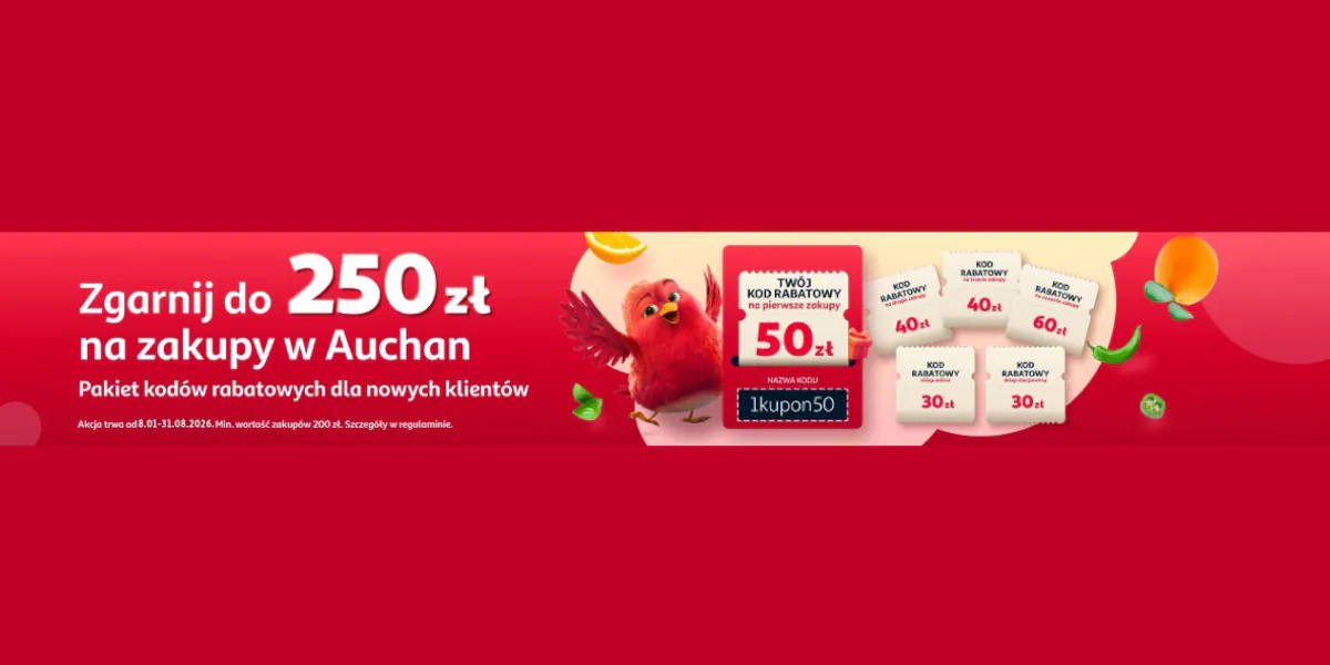 Auchan.pl: Do -250 zł na zakupy w Auchan.pl