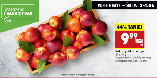 Biedronka: -44% na nektarynki 02.06.2025