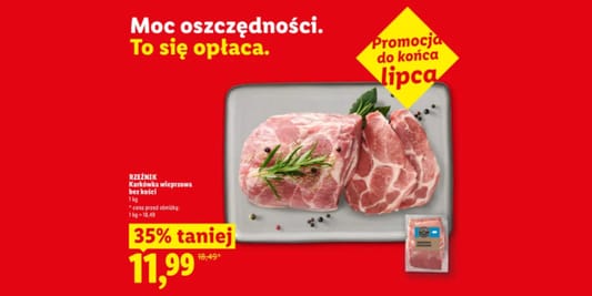 Lidl: -35% na karkówkę wieprzową 09.07.2026