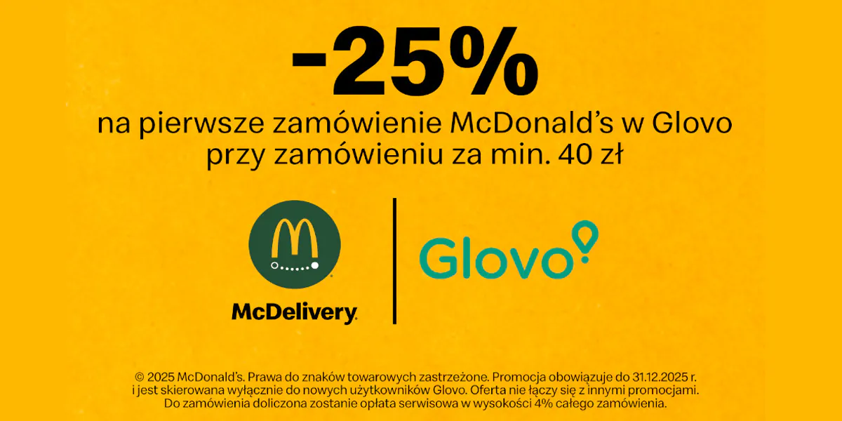 McDonald's: -25% na zamówienie z Glovo