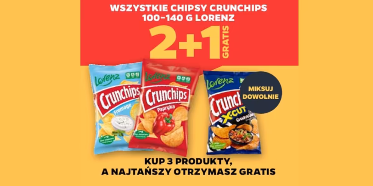 Netto: 2+1 GRATIS na wszystkie chipsy Crunchips Lorenz