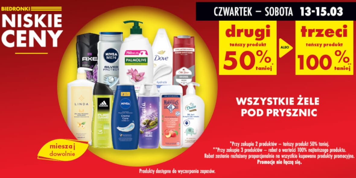 Biedronka: Do -100% na wszystkie żele pod prysznic