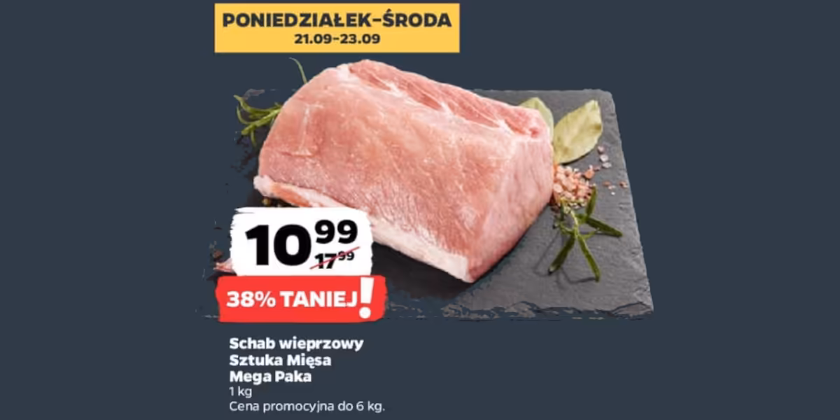 Netto: -38% na schab wieprzowy Sztuka Mięsa