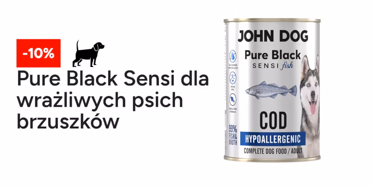 Johndog.pl: -10% na karmę mokrą Pure Black Sensi